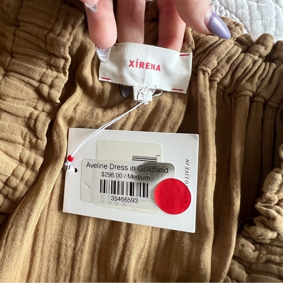 NWT - XiRENA - Aveline Cotton Tie-Waist Dress - Goldfield - Picture 3 of 11